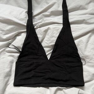 Garage Black Tie Halter Top